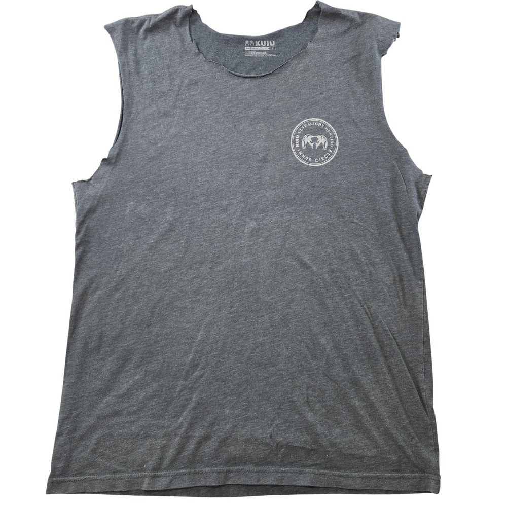 KUIU Shirt Mens L Gray Inner Circle Logo Graphic Sleeveless Crewneck Hunting